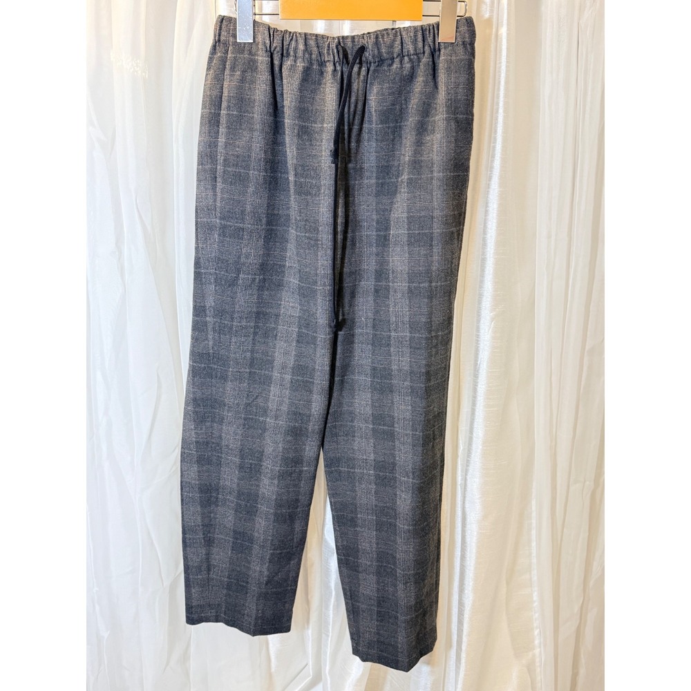 The Group Babaton Plaid Trousers Womens Small Grey Drawstring Elastic Waist Pant